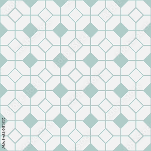 Simple floor tile pattern, abstract geometric seamless background. Portuguese ceramic tiles vector illustration.