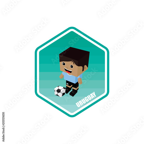 soccer isometric theme uruguay © Vector1st