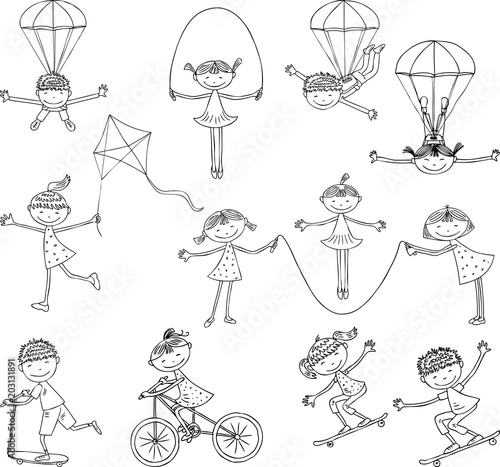 Sports children in summer day