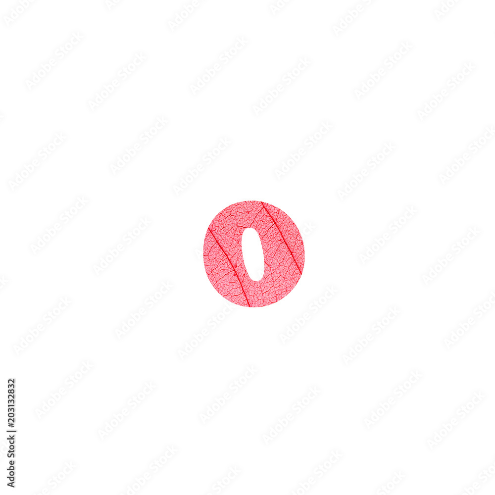 Fototapeta premium Leaf alphabet textured letter in a 3D illustration on a white background