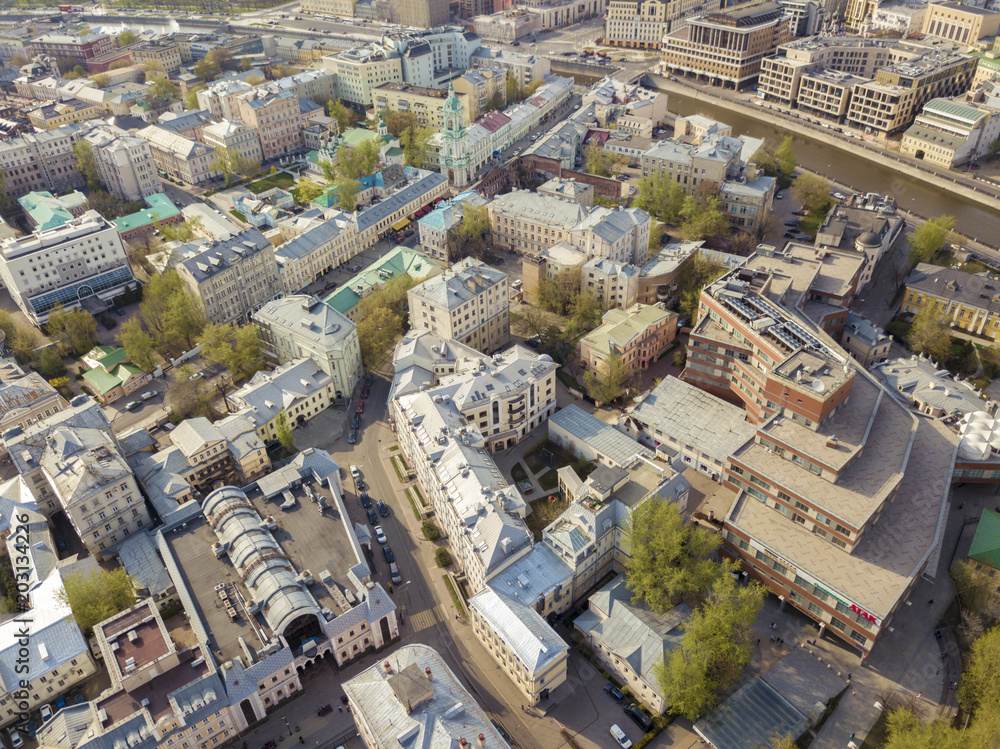 Fototapeta premium aerial europe city streets