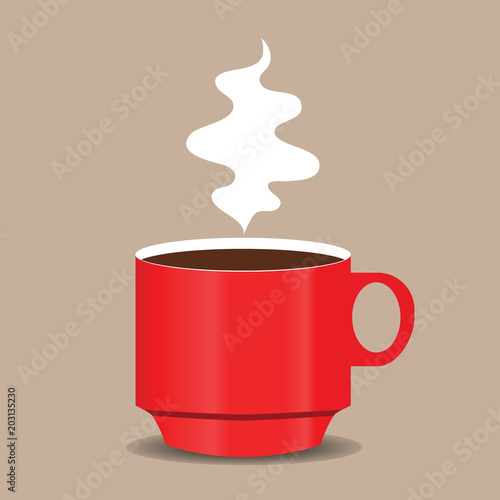 coffee cup red color illustration