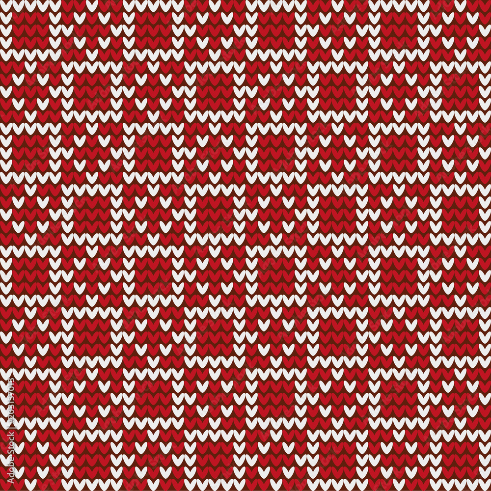 red and white crossing square knitting pattern background vector illustration image