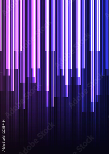 blue frequency bar overlap in dark background, stripe layer backdrop, technology template, vector illustration