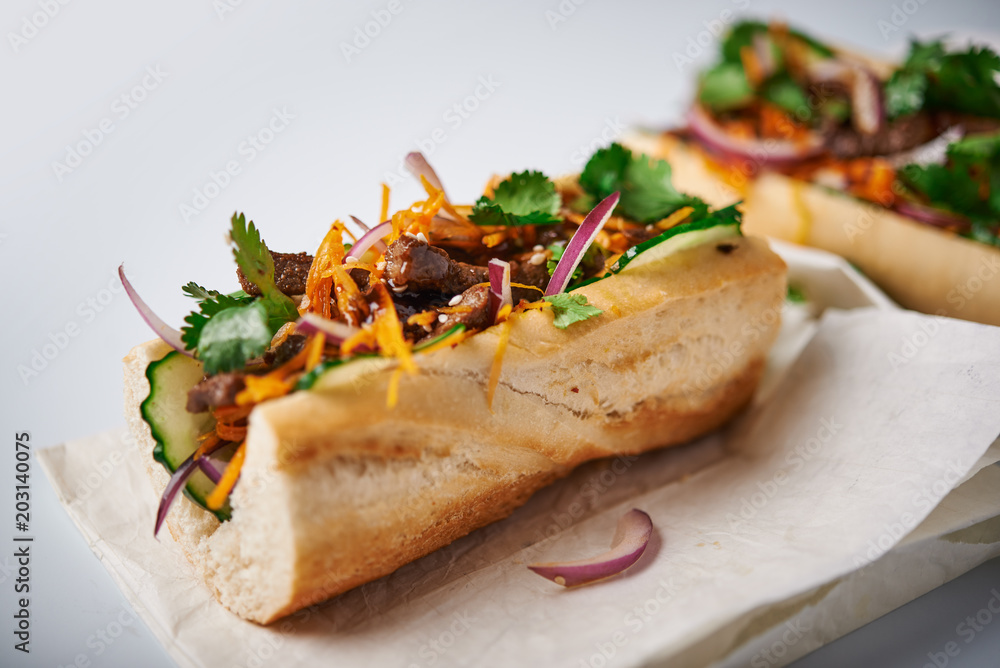 banh mi sanwdiches with beef