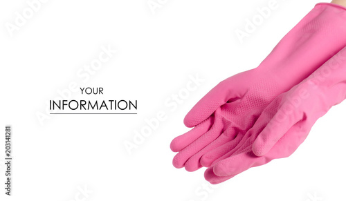 Hand in a rubber glove for cleaning cleanliness pattern