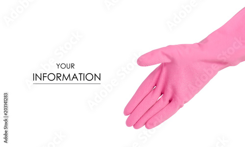 Hand in a rubber glove for cleaning cleanliness pattern
