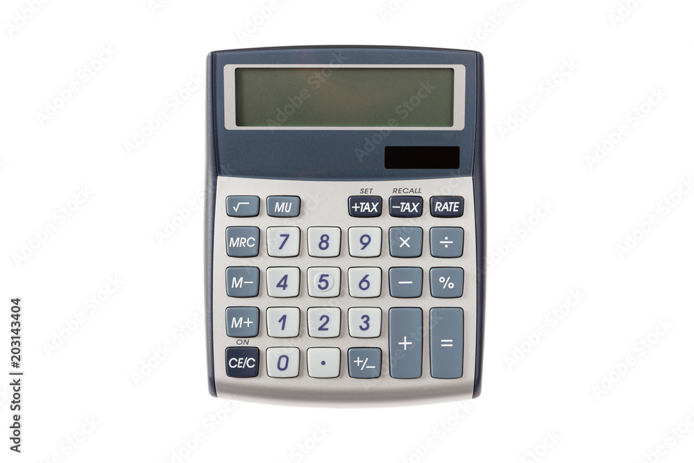 Calculator with blank screen isolated on white background Calculator with blank screen isolated on white background