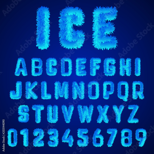 Ice font alphabet template