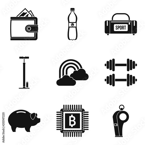 Sport womanhood icons set. Simple set of 9 sport womanhood vector icons for web isolated on white background