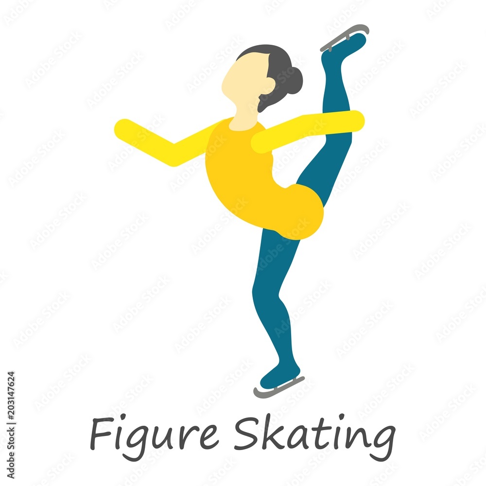 Figure skating icon. Isometric of figure skating vector icon for web design isolated on white background Figure skating icon. Isometric of figure skating vector icon for web design isolated on white background