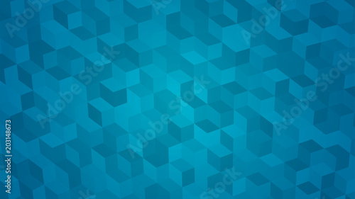 Abstract background of isometric cubes in light blue colors.