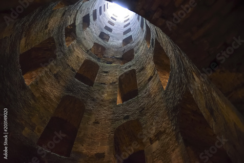 Wallpaper Mural St. Patrick's well, Orvieto, Italy. Historic well. Great engineering work, carried out in 1547. bottom view Torontodigital.ca