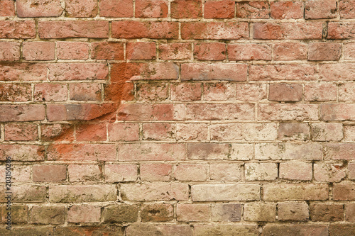 Vintage red brick old wall textured background