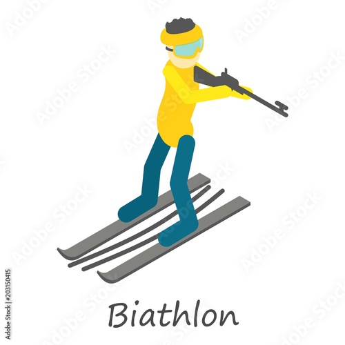 Biathlon icon. Isometric of biathlon vector icon for web design isolated on white background
