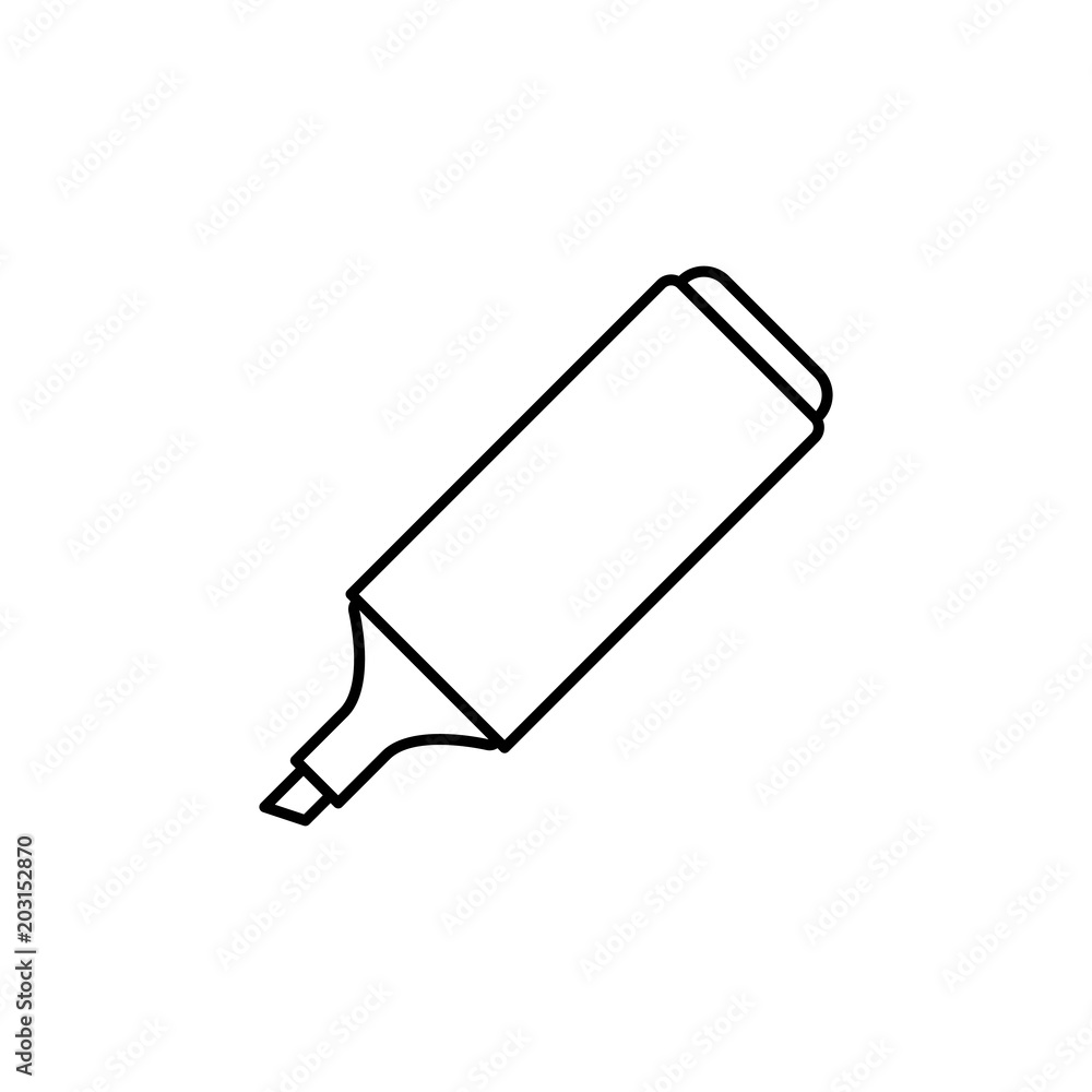 marker highlighter line vector black icon marker highlighter line vector black icon