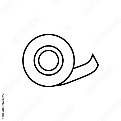 insulating tape line vector black icon