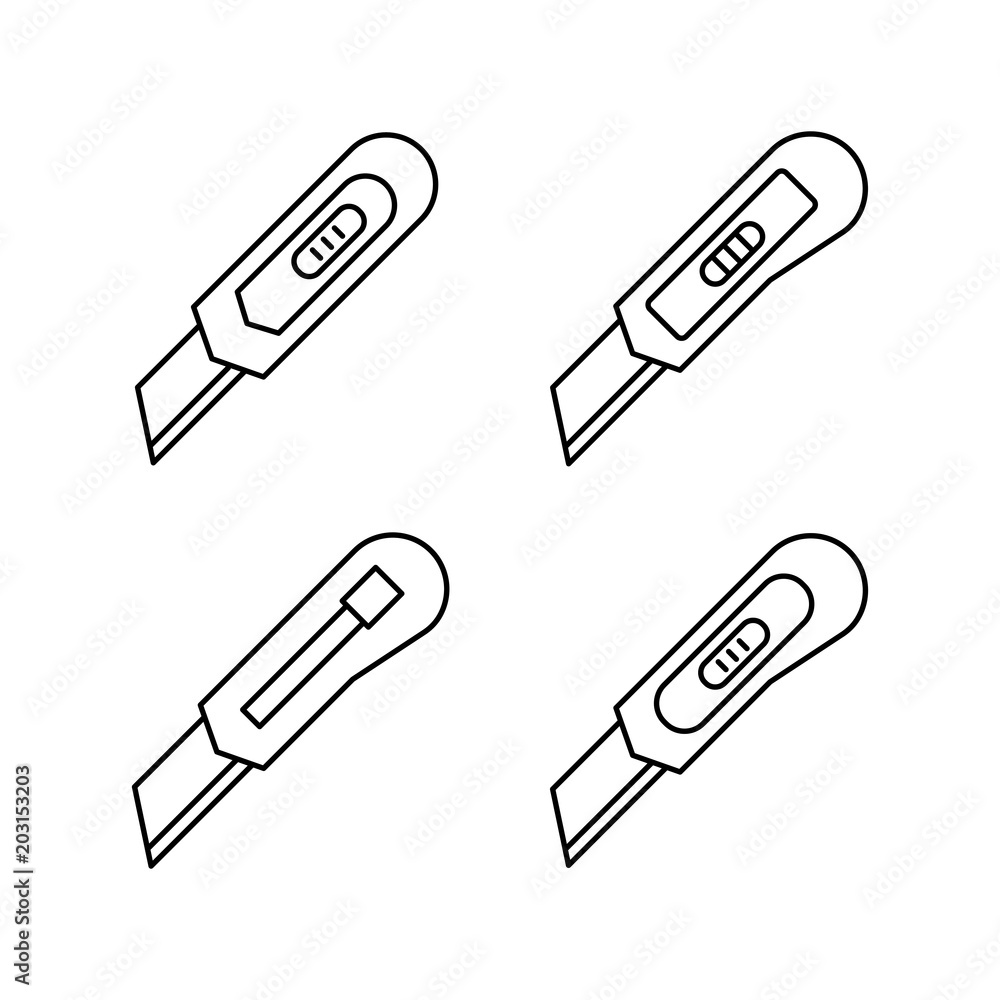 paper cutter knife line vector black icon paper cutter knife line vector black icon