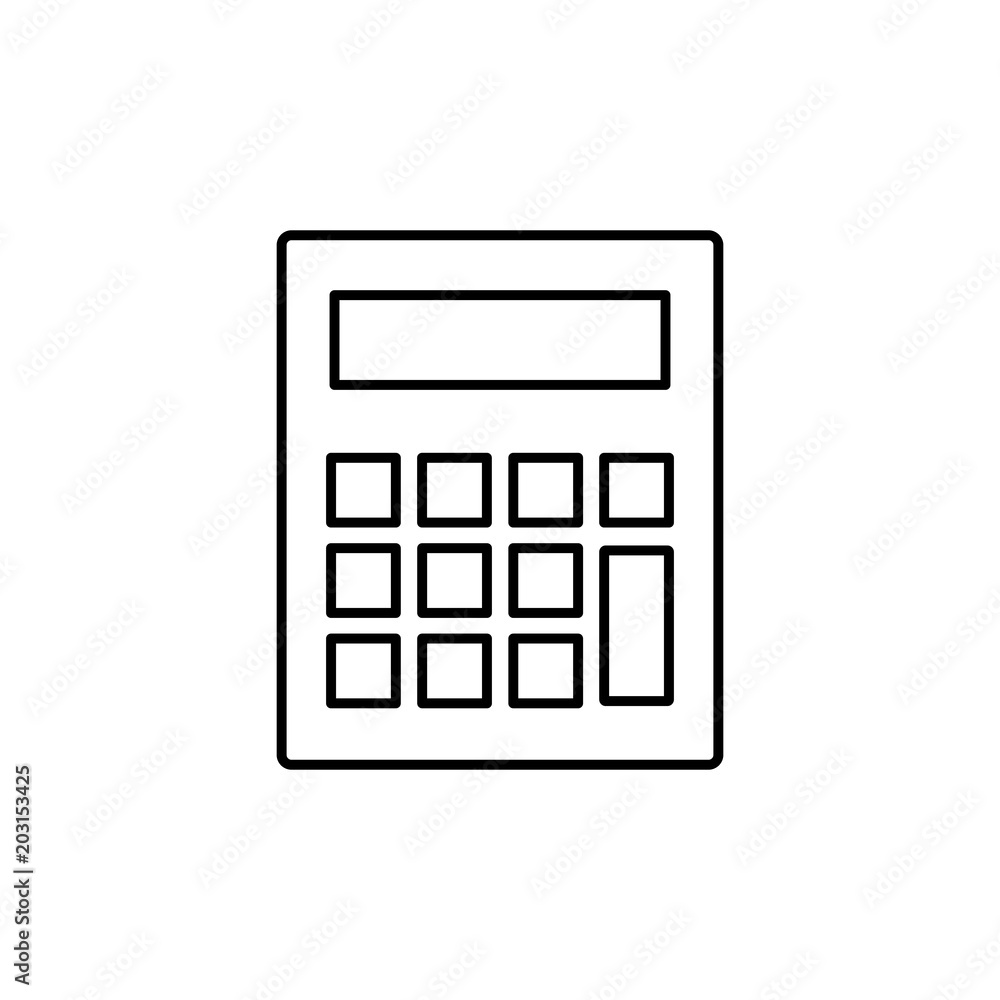 calculator math mathematics symbol line vector black icon calculator math mathematics symbol line vector black icon
