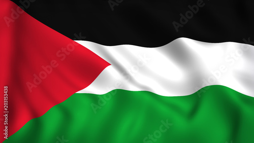 flag palestine silk waving in the wind photo