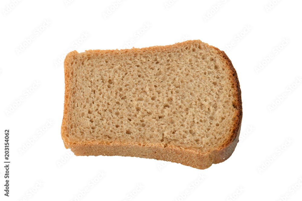 piece of rye bread isolated on white background piece of rye bread isolated on white background