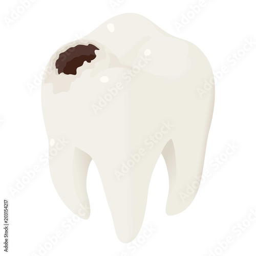Tooth hole icon. Isometric of tooth hole vector icon for web design isolated on white background