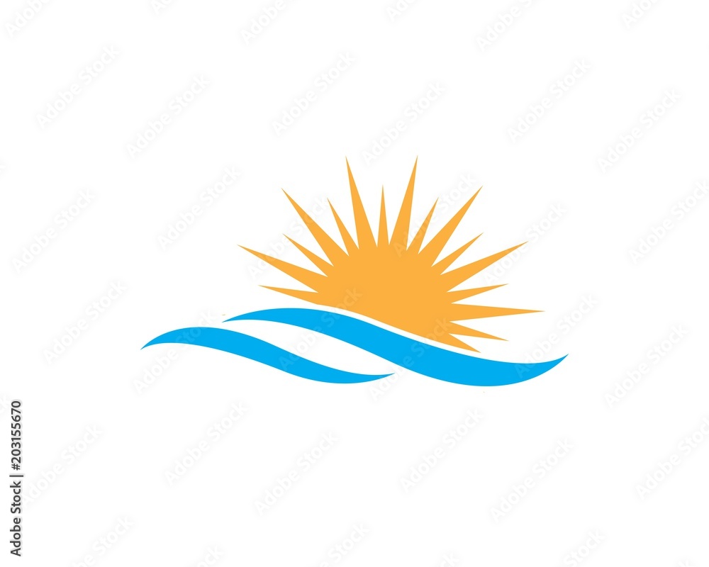 Obraz premium sun ilustration logo vector