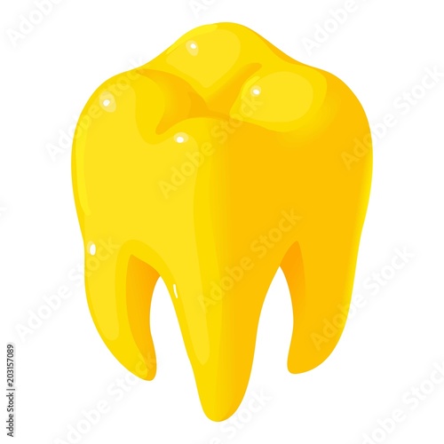 Gold tooth icon. Isometric of gold tooth vector icon for web design isolated on white background