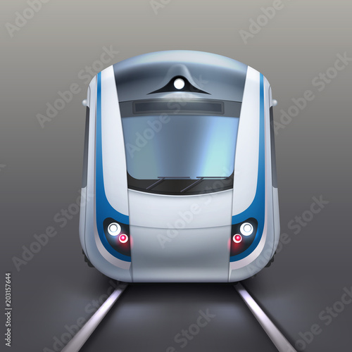 White electric train