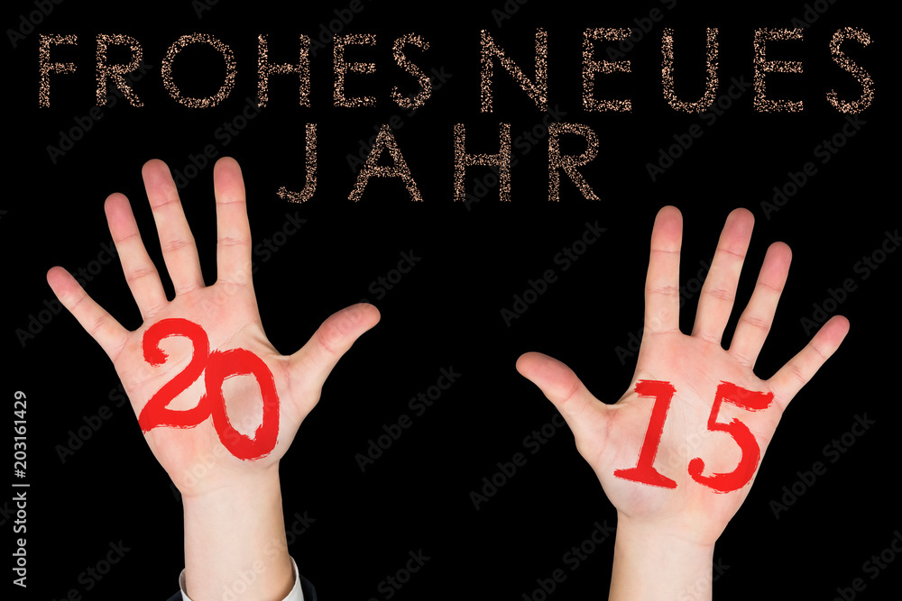 Obraz premium Hands against glittering frohes neues jahr