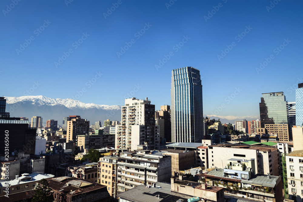 Skyline of Santiago de Chile new and modern business center