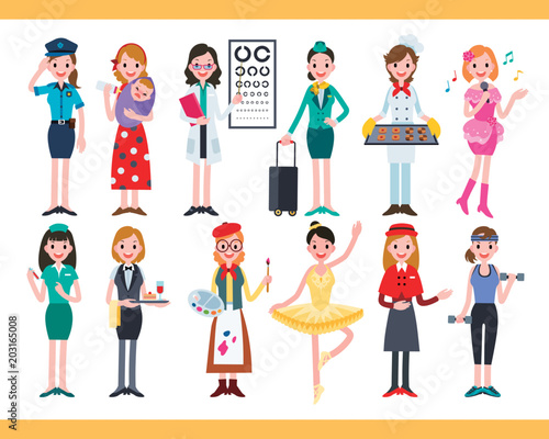 Female in different careers
