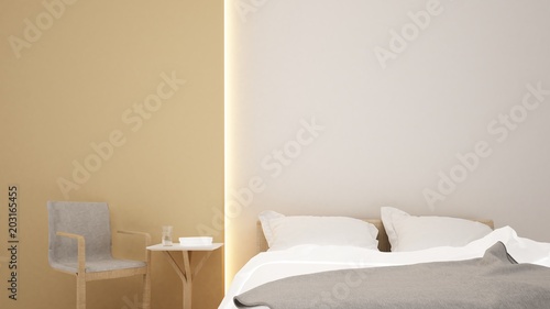 Bedroom Interior Japanese minimal style -3D rendering portrait decoration 