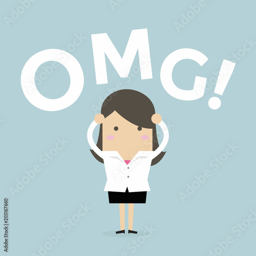 Businesswoman says oh my god!
