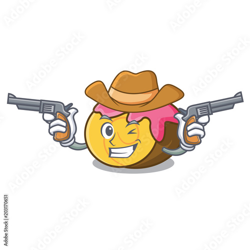 Cowboy swiss roll character cartoon photo