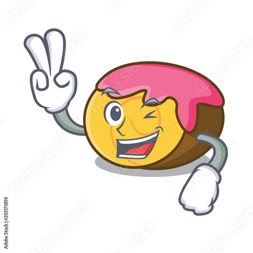 Two finger swiss roll character cartoon
