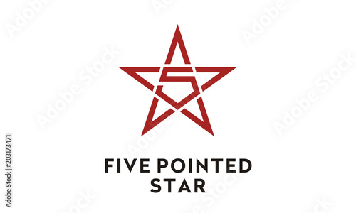 Pentagram 5 Five Pointed Star logo design inspiration