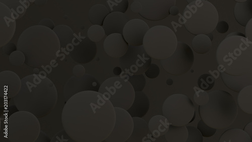 Black discs of random size on black background