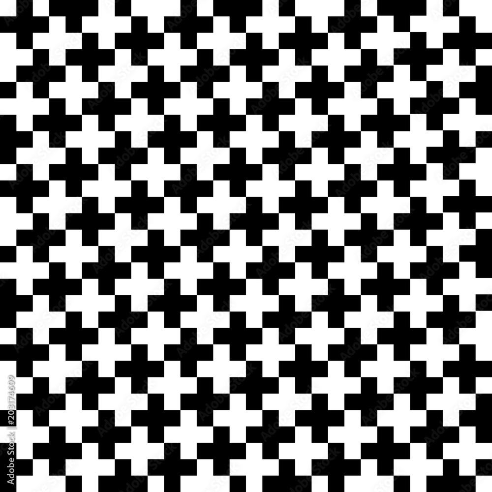 black crosses on white background. simple vector seamless pattern. abstract geometric background black crosses on white background. simple vector seamless pattern. abstract geometric background