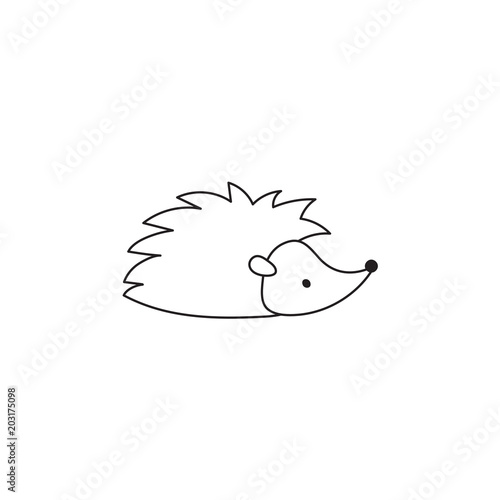 Vector cartoon outline hedgehog