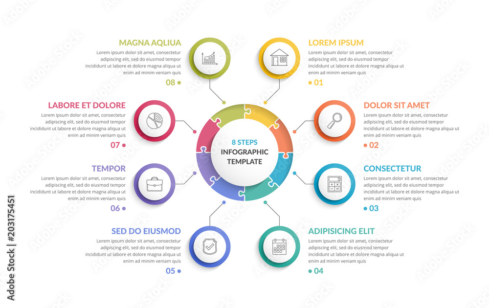 Circle Infographics - Eight Elements Circle Infographics - Eight Elements