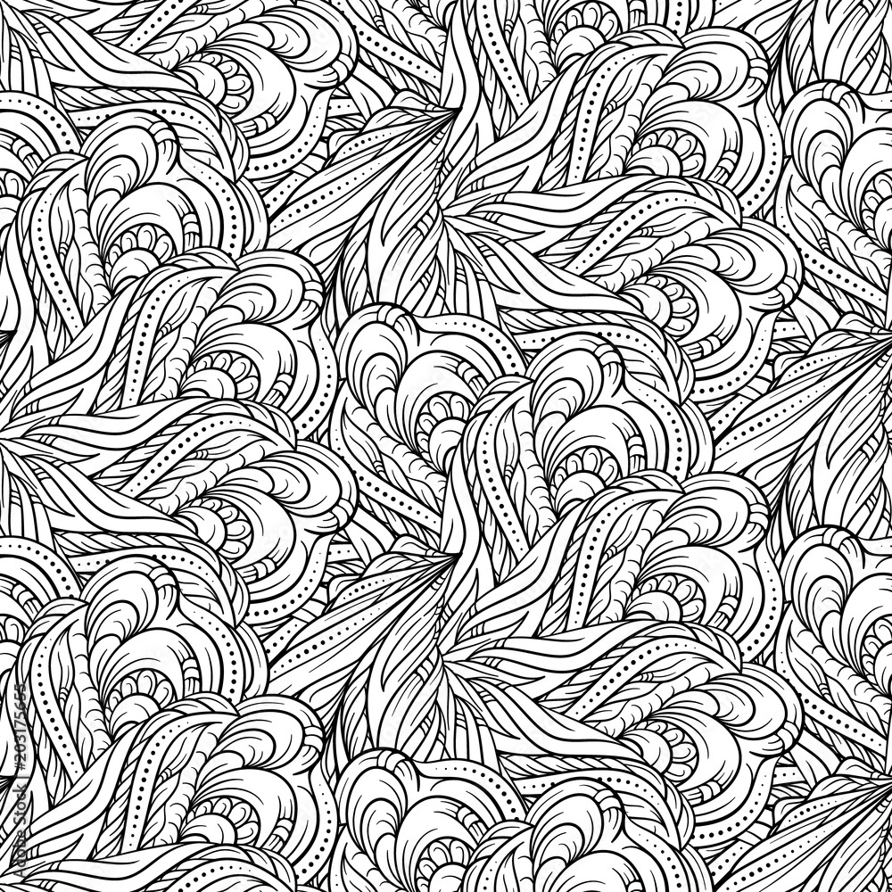 Black and white abstract seamless pattern. Black and white abstract seamless pattern.