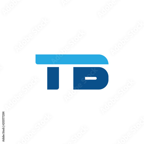 Initial letter TB, straight linked line bold logo, simple flat blue colors