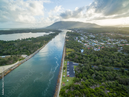 Aerial view of North Haven and Camden Haven Inlet. New South Wales, Australia photo