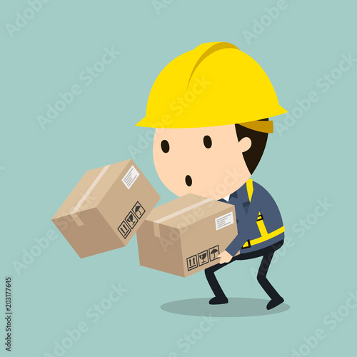Transportation work, Vector illustration, Safety and accident, Industrial safety cartoon