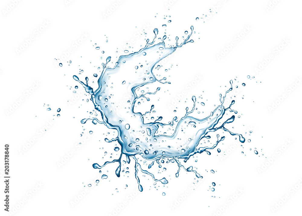 Blue water splash isolated on white background. Blue water splash isolated on white background.