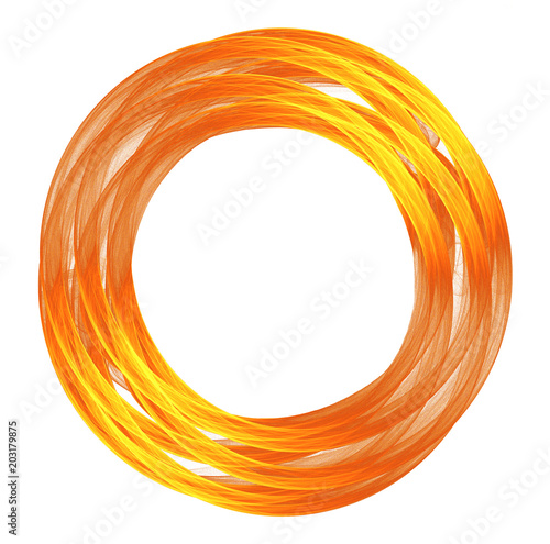 shiny orange circle isolated on white background