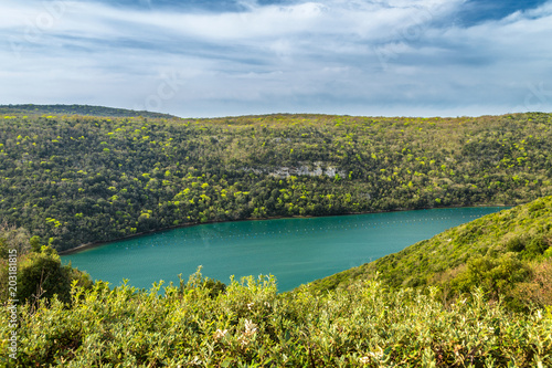 The Lim bay and valley near Rovinj and Vrsar on the western coast of Istria, south of Porec, Croatia, Europe.