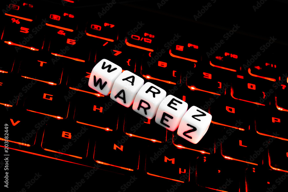 Warez symbol on keyboard