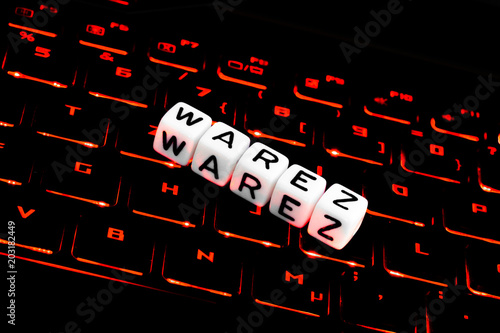 Картината върху платно Warez symbol on keyboard
